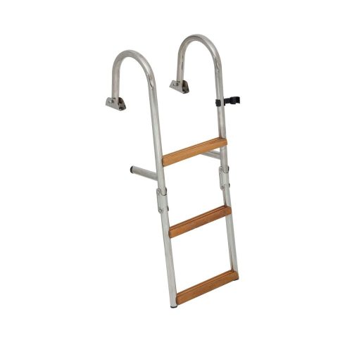 Lestvica za lase 3 stopinje zložljiva kovina tikovina 72x19cm EVA