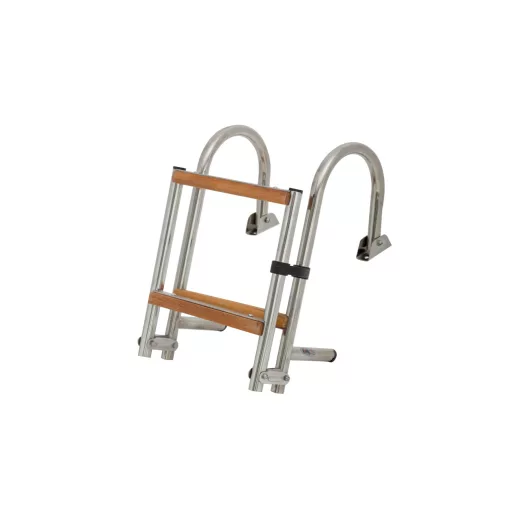 Lestvica za lase 3 stopinje zložljiva kovina tikovina 72x19cm EVA