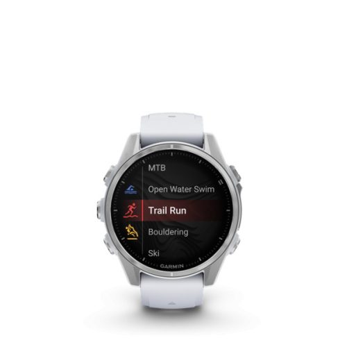 Garmin fenix 8 43mm AMOLED, srebrn z belim silikonskim trakom (ED)