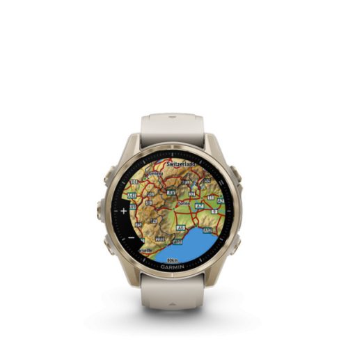 Garmin fenix 8 43mm AMOLED Sapphire, kremno zlata, peščenjak/siva silikonska zapestnica (ED XD) pametna ura