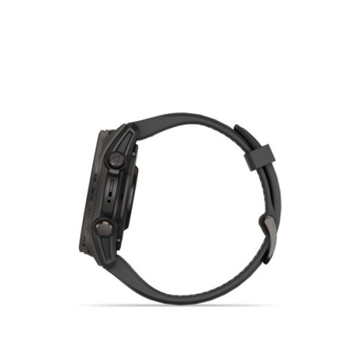 Garmin fenix 8 43mm AMOLED Sapphire, ogljikovo sivi DLC titan, črno/temno sivi silikonski pašček (ED XD) pametna ura