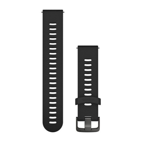 Pas ura Garmin 20 mm črni silikon, siva zaponka (hitro sproščanje) za Forerunner 645