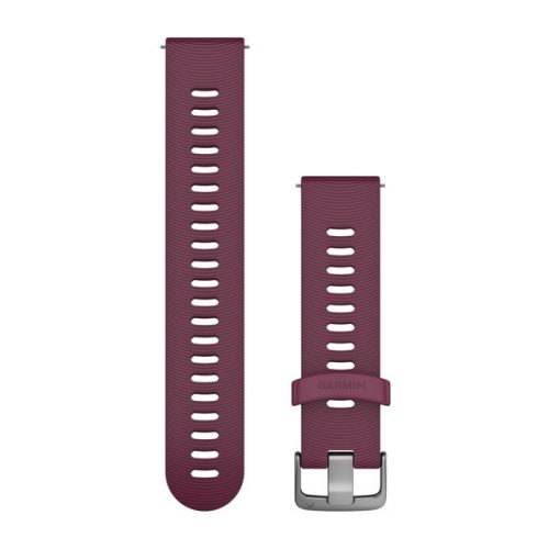 Pas za uro Garmin 20 mm iz silikona v barvi jagod, z zaponko iz nerjavečega jekla (Quick Release) za Forerunner 245
