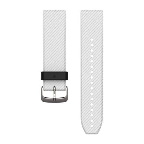 Pas ura Garmin 22 mm bel silikon, srebrna zaponka (QuickFit) za uro Fenix 5