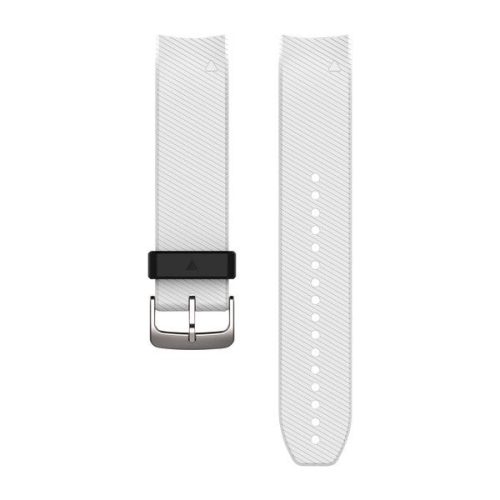 Pašček za uro Garmin 22 mm bel silikon, srebrna zaponka (QuickFit) za Approach S60