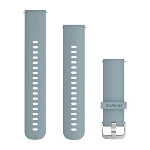 Pas ura Garmin 20 mm iz modrega silikona, srebrna zaponka (Quick Release) za uro Vivomove HR