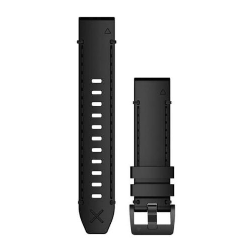 Pas ura Garmin 22 mm črno usnje, črna zaponka (QuickFit) za MARQ pametno uro