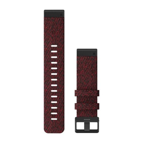 Pas ura Garmin 22 mm rdeč najlon, črna zaponka (QuickFit) za Fenix 6