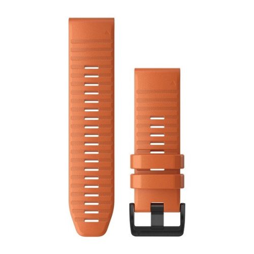 Pas ure Garmin 26 mm oranžen silikon, črna zaponka (QuickFit) za Fenix 6X