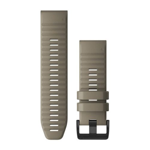 Pas za uro Garmin 26 mm iz temno peščenega silikona, črna zaponka (QuickFit) za Fenix 6X