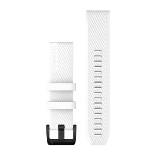 Pas ura Garmin 22 mm bel silikon, črna zaponka iz nerjavečega jekla (QuickFit) za Approach S62