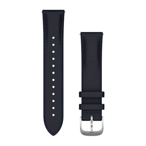 Pas ura Garmin 20 mm temno modra usnje, srebrna zaponka (Hitro sproščanje) za Vivomove 3 125-190 mm