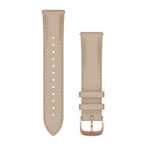 Pas ura Garmin 20 mm svetlo peščeno usnje, 18K RoseGold PVD zaponka (hitro sproščanje) za uro Vivomove 3