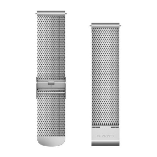 Pas ura Garmin 20 mm srebrn kovinski, milanski, srebrna zaponka z zatičem (Quick Release) za Vivomove 3 125-197mm