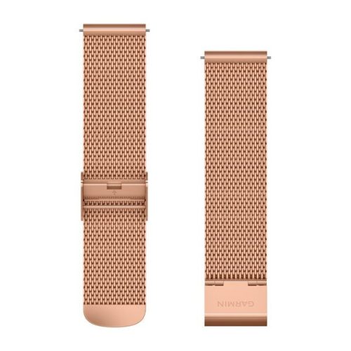 Pas ura Garmin 20 mm rožnato zlato kovina, milanski, 18K rožnato zlato PVD zaponka (hitro sproščanje) za Vivomove 3 125-197mm