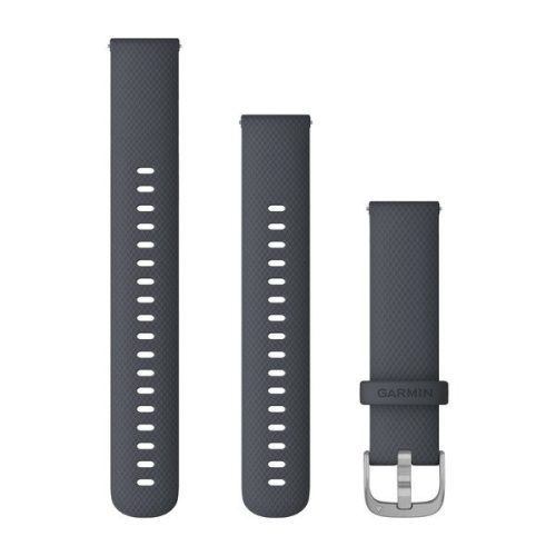 Zapestnica Garmin 18 mm granitno modra silikonska, srebrna zaponka (Quick Release) za uro Vivomove 3S 195 mm