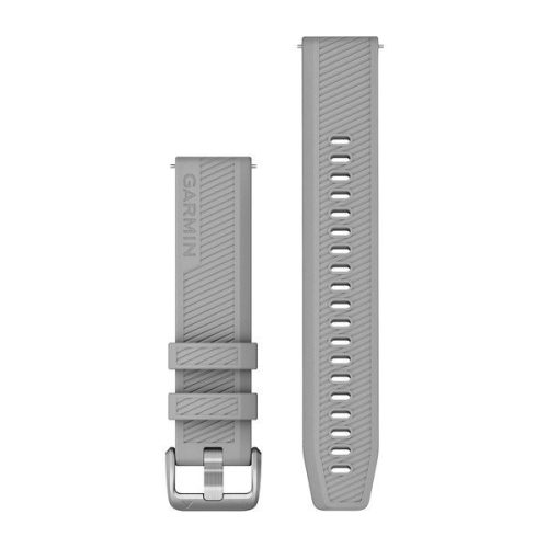 Pašček za uro Garmin 20 mm siv silikon, zaponka iz nerjavečega jekla (hitro sproščanje) Approach S40