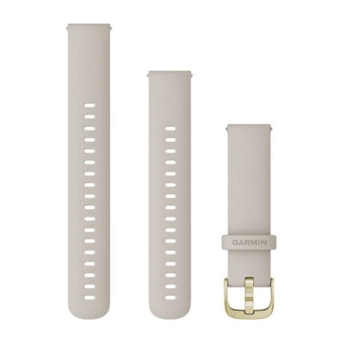 Pas ure Garmin 18 mm svetlo peščene barve iz silikona, svetlo zlata zaponka z zatičem (Quick Release) za Venu 2S 110-195 mm