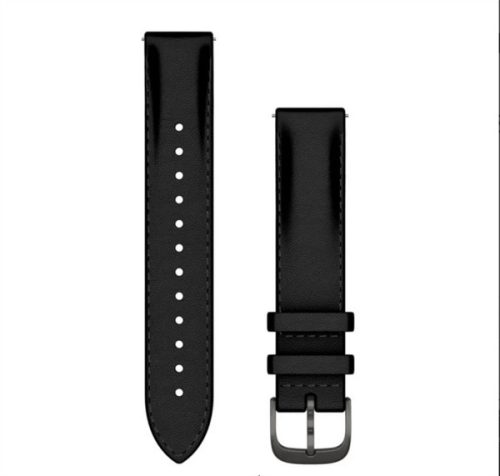 Pas ura Garmin 18 mm črno usnje (Hitro sproščanje) za pametno uro