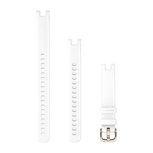 Pas ura Garmin Lily 14 mm bel silikon, kremno-zlata zaponka za Lily (110-195mm)