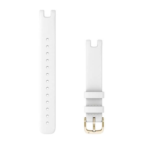 Pas ura Garmin Lily 14 mm belo italijansko usnje, zlata zaponka za Lily (110-175mm)