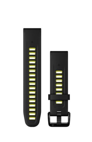 Pas ura Garmin 20 mm črno/lime silikonski (QuickFit) za pametno uro