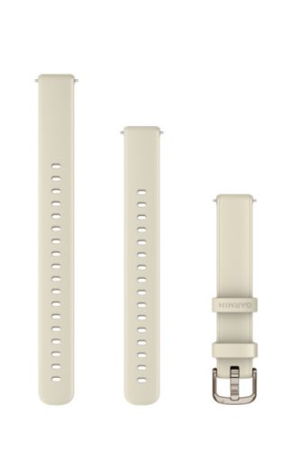 Pašček za uro Garmin Lily 2 14mm silikonski, kokos, kremno-zlata zaponka (110-175mm) za pametno uro