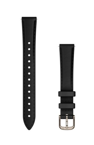 Zapestnica Garmin Lily 2 14mm usnje, črna, s kremno-zlatim zaponko (110-175mm) za pametno uro