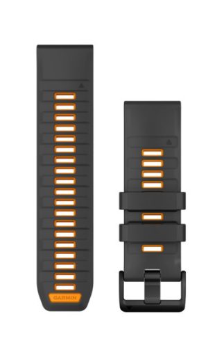 Pas ura Garmin 26 mm grafit/oranžni silikon (QuickFit) za pametno uro