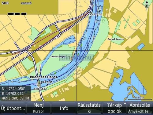 Donava Madžarska. Digitalna karta Slovaške Lowrance