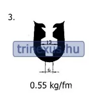 Gumijasti profil EPDM model 3 SOL