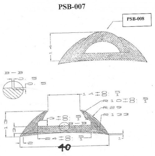 Gumijasti profil TPE PSB007 bel SOL