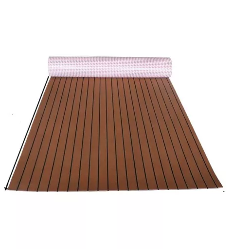 Talna obloga za čoln tik-črna 240x90x0,6 cm
