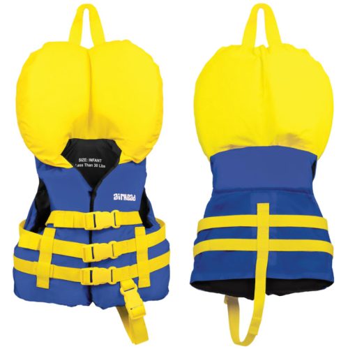 Otroška plavalna jopič Airhead z modro-rumenim ovratnikom 0-13 kg