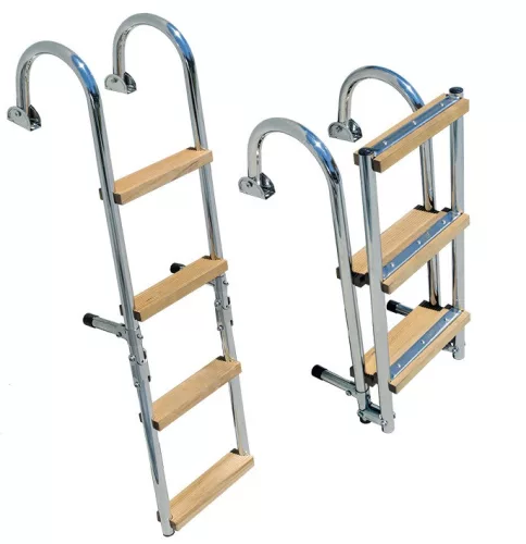 Lestev za čoln iz nerjavečega jekla, 3 stopnice, 76x27 cm
