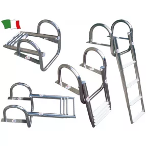   Lestev za čoln z 4 stopnjami iz nerjavečega jekla z teleskopskim ročajem