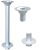 Noga mize z spodnjim in zgornjim aluminijastim nosilnim elementom 60 cm GFN