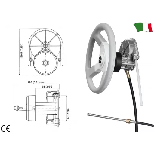Krmilni ročaj Ultraflex T85 do 235 KM za M66 Bowden kabel