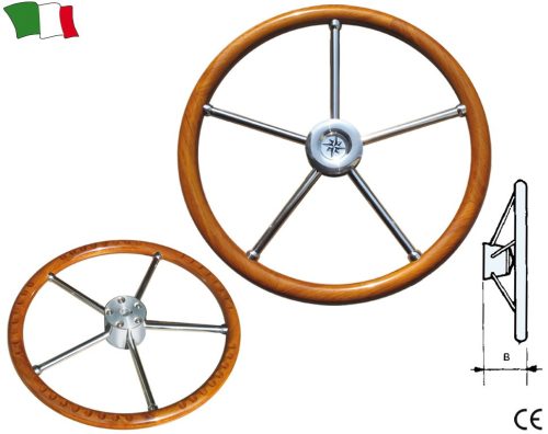 Volan iz nerjavečega jekla, tikovina, 40 cm,