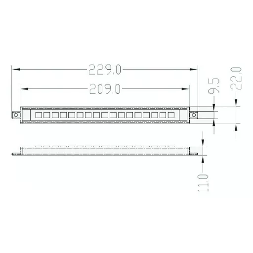 LED szalag 17 leddel 209 mm EVA