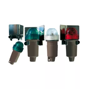   Okrogla svetilka bela in stranska svetilka zelena-rdeča - komplet baterij