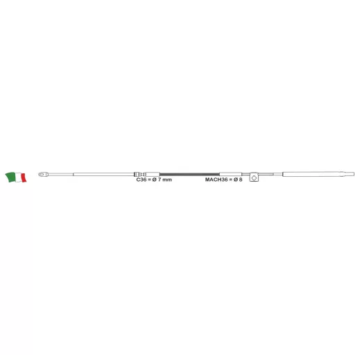 Kabel za plin in prestavno ročico C36 / 22ft Mercury