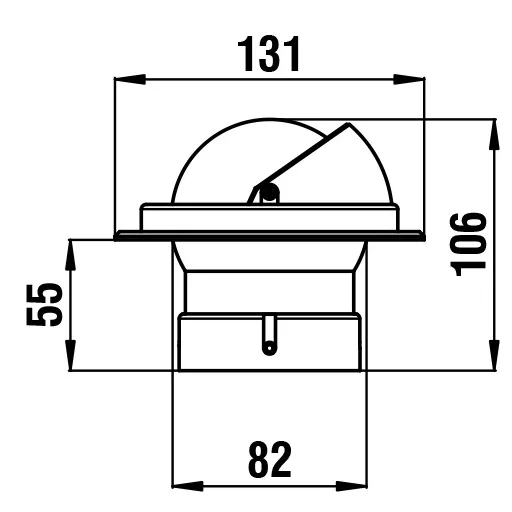 Kompas Riviera BA1 vgrajen črn 130 mm