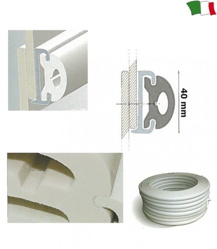 Gumijasta profilna tirnica 40 mm bela 4 m