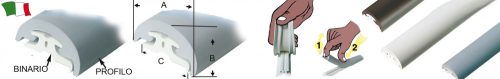 Radialni gumijasti profil 40 črn 40x23 mm