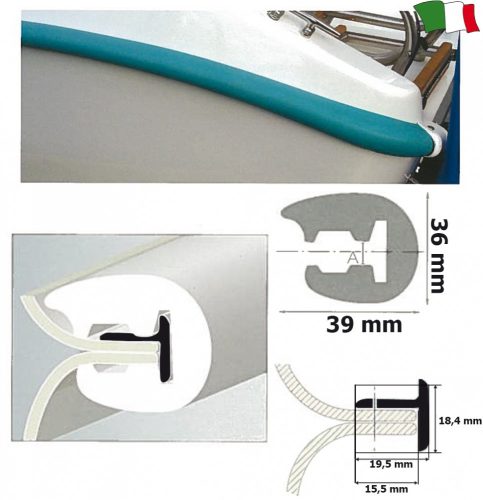 Gumijasti profil 36 mm siv