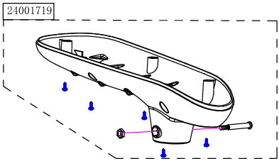 Haswing Cayman B55, B101 spodnji ohišje belo HSW