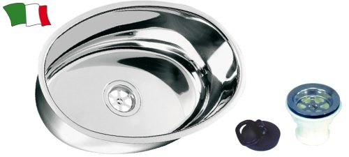 Eliptično pomivalno korito iz nerjavečega jekla 356 x 240 mm