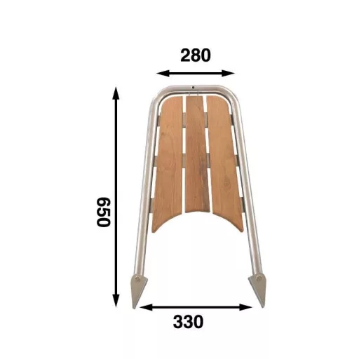 Platforma leseno-nerjaveče jeklo 650 mm
