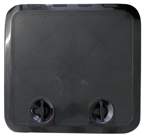 Pokrov predala z dvojno zaskočno zaponko, črni ABS 460 x 510 mm,
